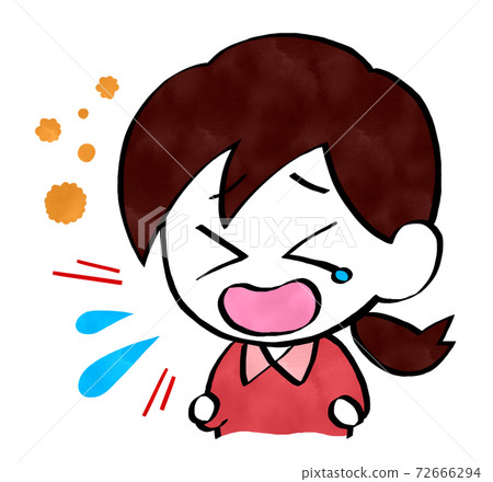 Woman sneezing due to hay fever 72666294