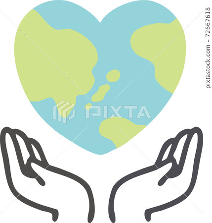 一隻手,包裹著大地在愛中的插圖 一隻手,包裹著大地在愛中的插圖 72667618