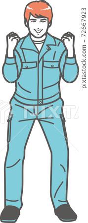 穿著工作服的男性膽量(全身)② 穿著工作服的男性膽量(全身)② 72667923