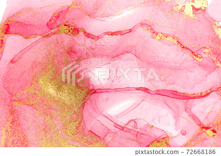 Abstract layers of pink paint background. Pink and gold watercolor pattern. Abstract layers of pink paint background. Pink and gold watercolor pattern. 72668186
