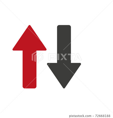 Download and upload icon isolated on white background. Simple black and red icons in trendy flat style. illustration, . Download and upload icon isolated on white background. Simple black and red icons in trendy flat style. illustration, . 72668188
