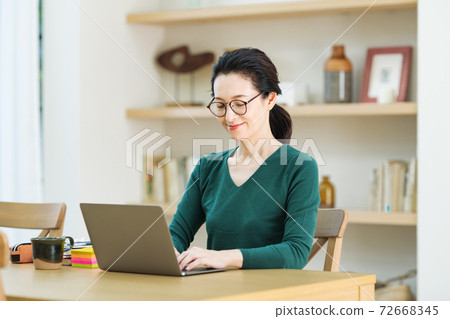 在家工作的中年女人 72668345