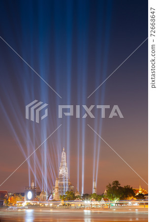 pagoda reflection on water night time 72668647