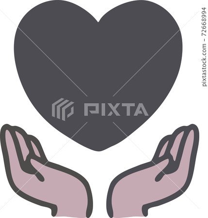 Black lives matter-Illustration of a black hand wrapping a black heart 72668994