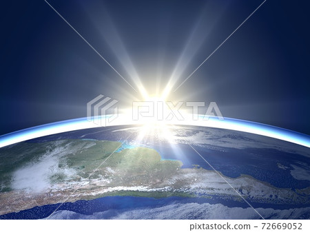 Earth South America Brazil Argentina Chile etc. Dawn sunrise (star pear) Earth South America Brazil Argentina Chile etc. Dawn sunrise (star pear) 72669052