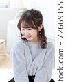 Young lady's hair style 72669155