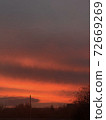 Red fire colour sunset sky background  72669269