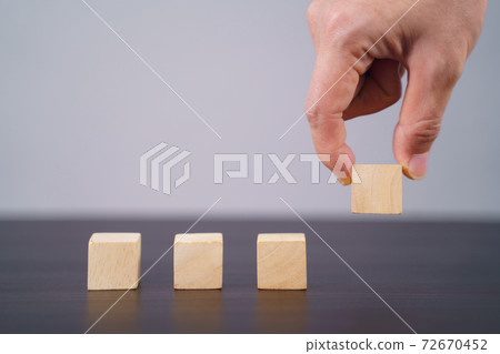 Close up shot of empty wooden blocks. Close up shot of empty wooden blocks. 72670452