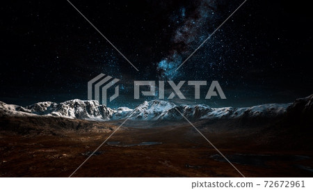himalaya mountain with star in night time 72672961