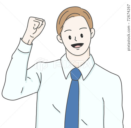 Fighting, cheering for office workers Fighting, cheering for office workers 72674267