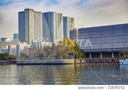 Chuo Ku Tokyo Overlooking The Direction Of Stock Photo