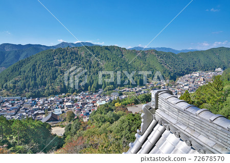 [從郡上八man城俯瞰大野市]岐阜縣郡上市八man町柳町 72678570