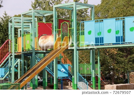 Playground equipment open space in Osaka Castle Park 72679507