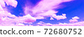 sky and clouds nature background, purple pink color on soft clouds in deep blue sky 72680752