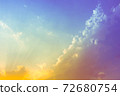 sky and clouds nature background,yellow and purple light on sky with clouds 72680754