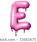 dripping pink paint on letters, alphabet 72681675