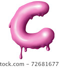 dripping pink paint on letters, alphabet 72681677