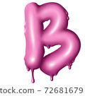 dripping pink paint on letters, alphabet 72681679