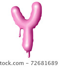 dripping pink paint on letters, alphabet 72681689