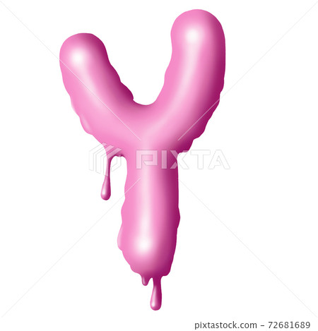 dripping pink paint on letters, alphabet 72681689