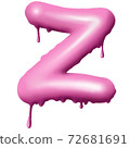 dripping pink paint on letters, alphabet 72681691