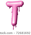 dripping pink paint on letters, alphabet 72681692