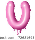 dripping pink paint on letters, alphabet 72681693