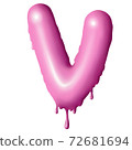 dripping pink paint on letters, alphabet 72681694