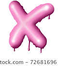 dripping pink paint on letters, alphabet 72681696