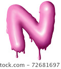 dripping pink paint on letters, alphabet 72681697