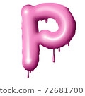 dripping pink paint on letters, alphabet 72681700