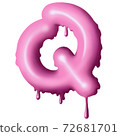 dripping pink paint on letters, alphabet 72681701