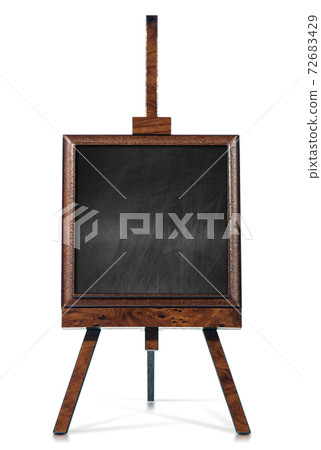 Blank Chalkboard on a Wooden Easel Isolated on White Background Blank Chalkboard on a Wooden Easel Isolated on White Background 72683429