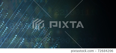 Quantum processing. Deep learning artificial intelligence. Future new technology  for business or science presentation 72684206