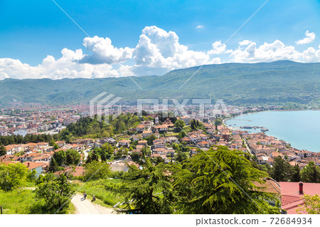 Ohrid city and lake Ohrid, Macedonia 72684934