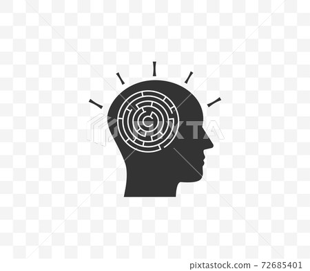 Head, maze, strategy icon on transparent... - Stock Illustration ...