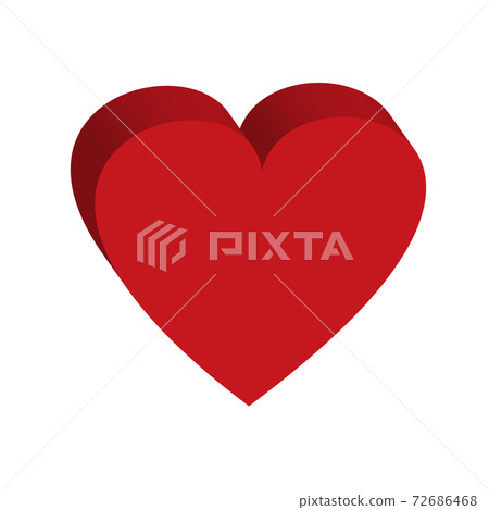 3 d red heart drawing for an emblem or logo. 3 d red heart drawing for an emblem or logo. 72686468