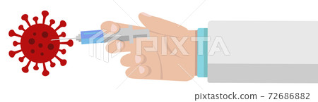 插圖材料：疫苗接種病毒，流感，冠狀病毒，病原體 72686882