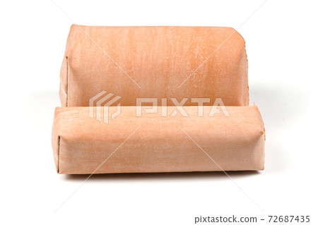 Orthopedic medical cushion under the neck on white Orthopedic medical cushion under the neck on white 72687435