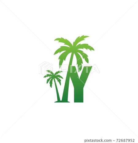 Letter Y logo and coconut tree icon design vector Letter Y logo and coconut tree icon design vector 72687952