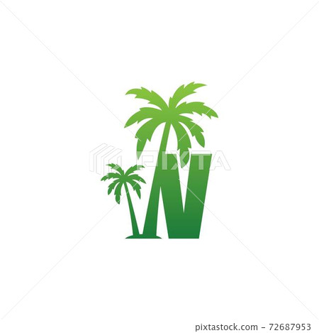 Letter V logo and coconut tree icon design vector Letter V logo and coconut tree icon design vector 72687953