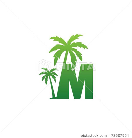 Letter M logo and coconut tree icon design vector-插圖素材 [72687964] - PIXTA圖庫