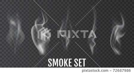 Cigarette smoke. Set of realistic smoke Cigarette smoke. Set of realistic smoke 72687986