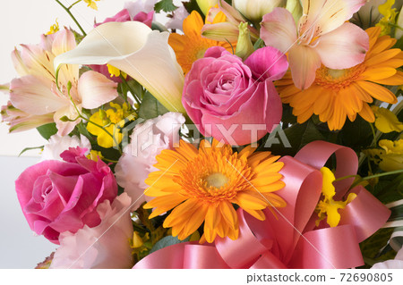 Colorful flower basket flower arrangement gift 72690805
