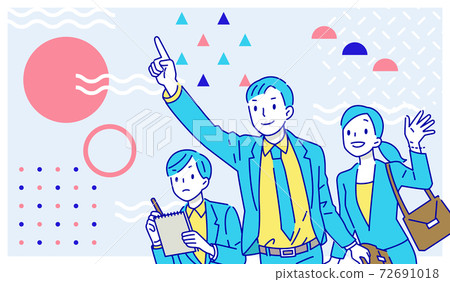 指點,揮手和記筆記的商人和女企業家 指點,揮手和記筆記的商人和女企業家 72691018