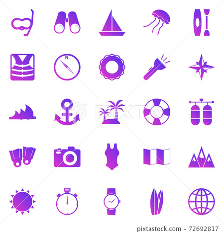 Diving gradient icons on white background 72692817