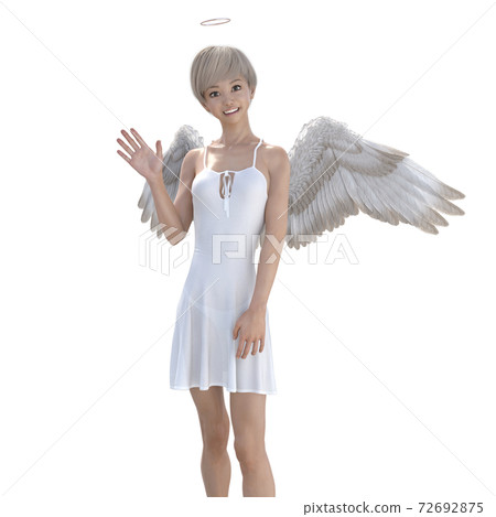 美腿天使燙髮3DCG插畫素材 72692875