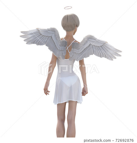 美腿天使燙髮3DCG插畫素材 72692876