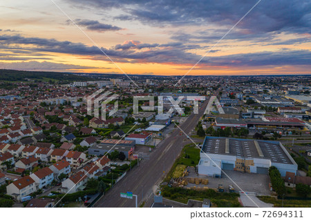 Aerial view of Dijon city of France at evening summer time 72694311