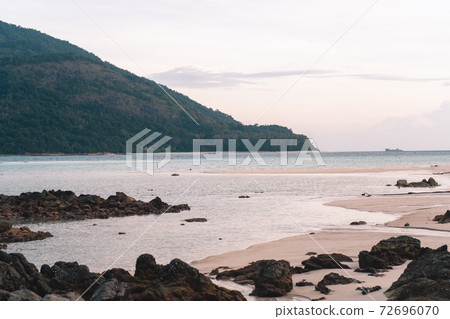 The beach in the morning on Koh Lipe and Long tail boat in the morning The beach in the morning on Koh Lipe and Long tail boat in the morning 72696070